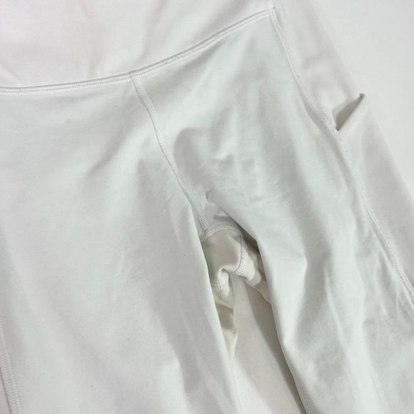 Lululemon Womens White Elastic Waist Pockets Straight Leg Activewear Pant Size 8 - Picture 4 of 11